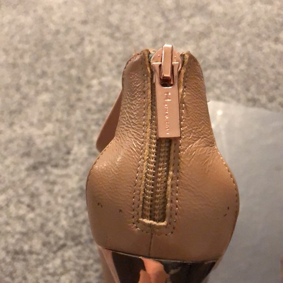 H By Halston Taupe Fabric Heels with Rose Gold - Picture 7 of 10